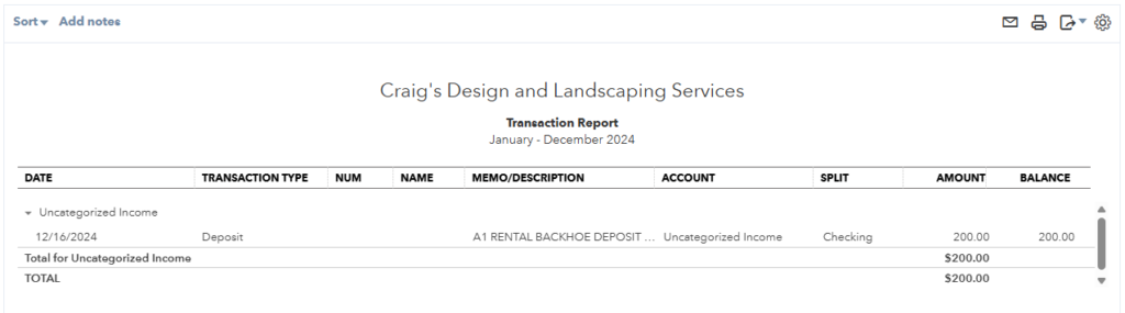 transaction report